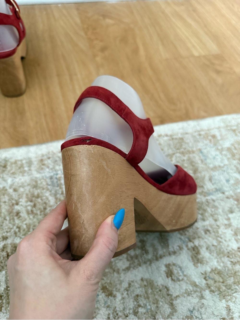 Charlotte Stone - Suede Sal Clog Heels - Red - Picture 8 of 8